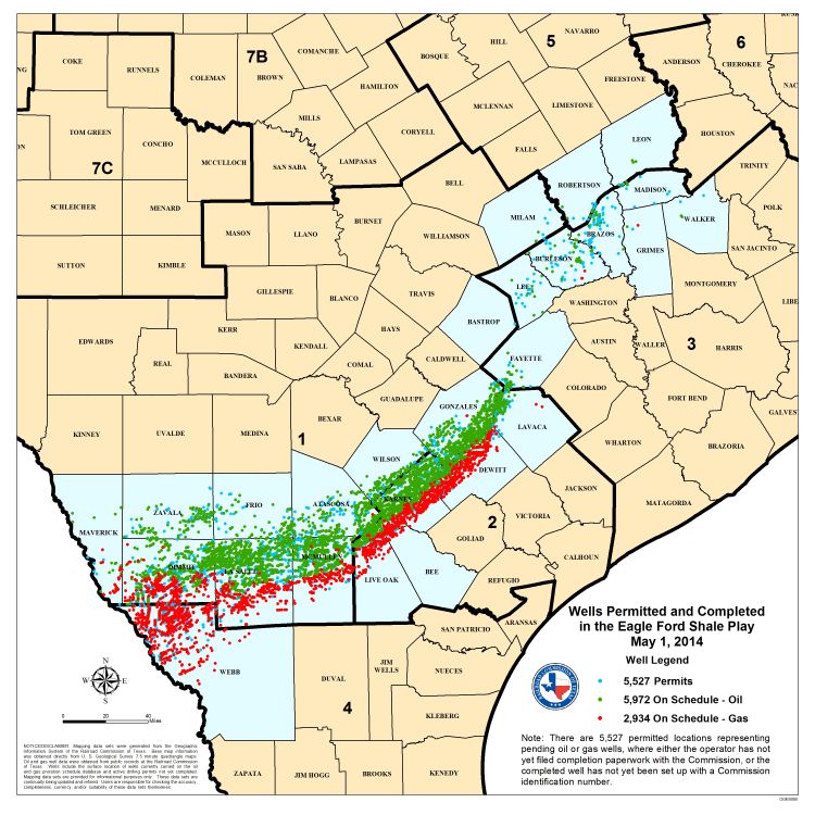 Eagle Ford Oil and Gas Well Map