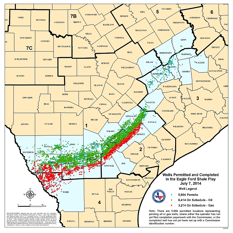 Eagle Ford well permit map